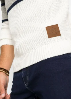 Jersey de punto grueso de algodón puro con cuello