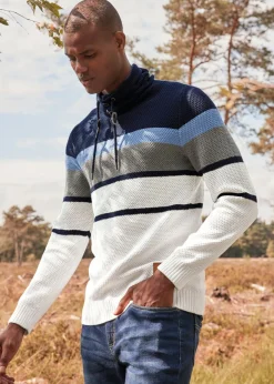 Jersey de punto grueso de algodón puro con cuello