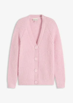Jersey de punto grueso de canalé con efecto brillante