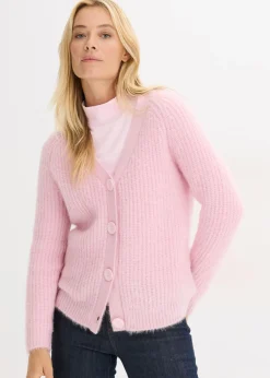 Jersey de punto grueso de canalé con efecto brillante