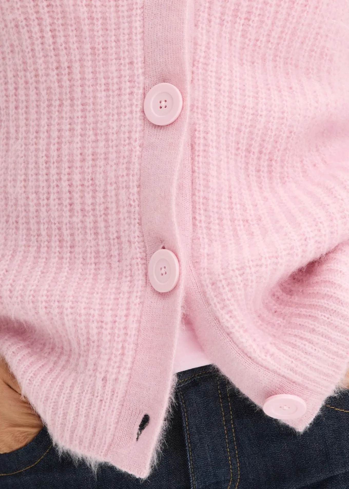 Jersey de punto grueso de canalé con efecto brillante