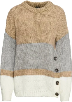 Jersey de rayas de corte holgado con botones