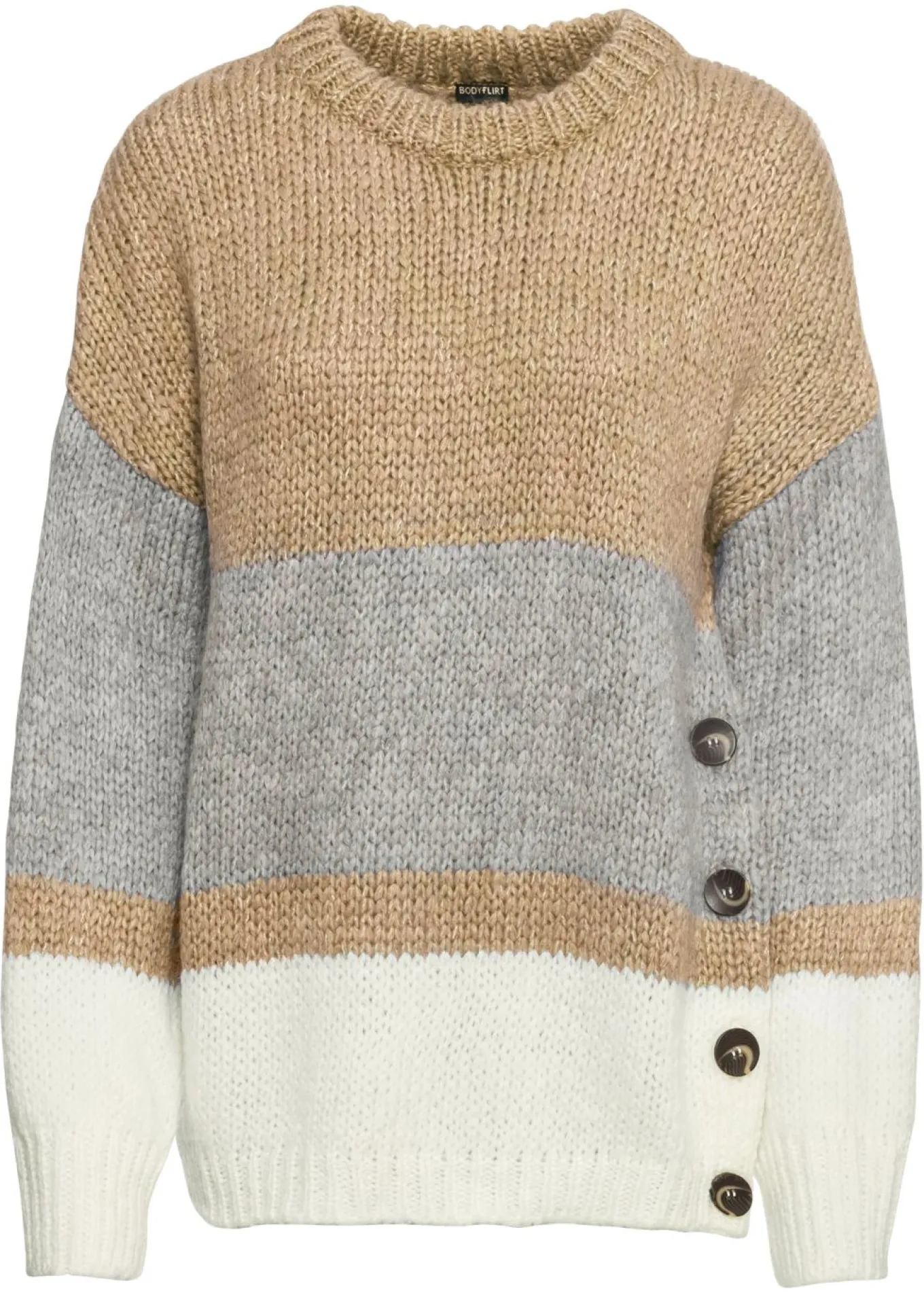 Jersey de rayas de corte holgado con botones