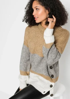 Jersey de rayas de corte holgado con botones
