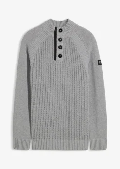 Jersey estructurado de algodón reciclado con cuello alto