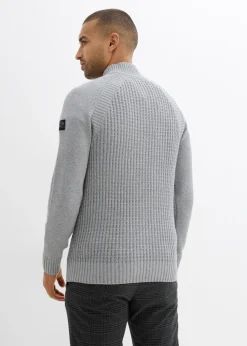 Jersey estructurado de algodón reciclado con cuello alto