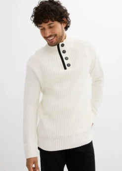 Jersey estructurado de algodón reciclado con cuello alto