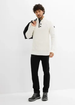 Jersey estructurado de algodón reciclado con cuello alto