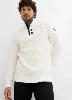 Jersey estructurado de algodón reciclado con cuello alto