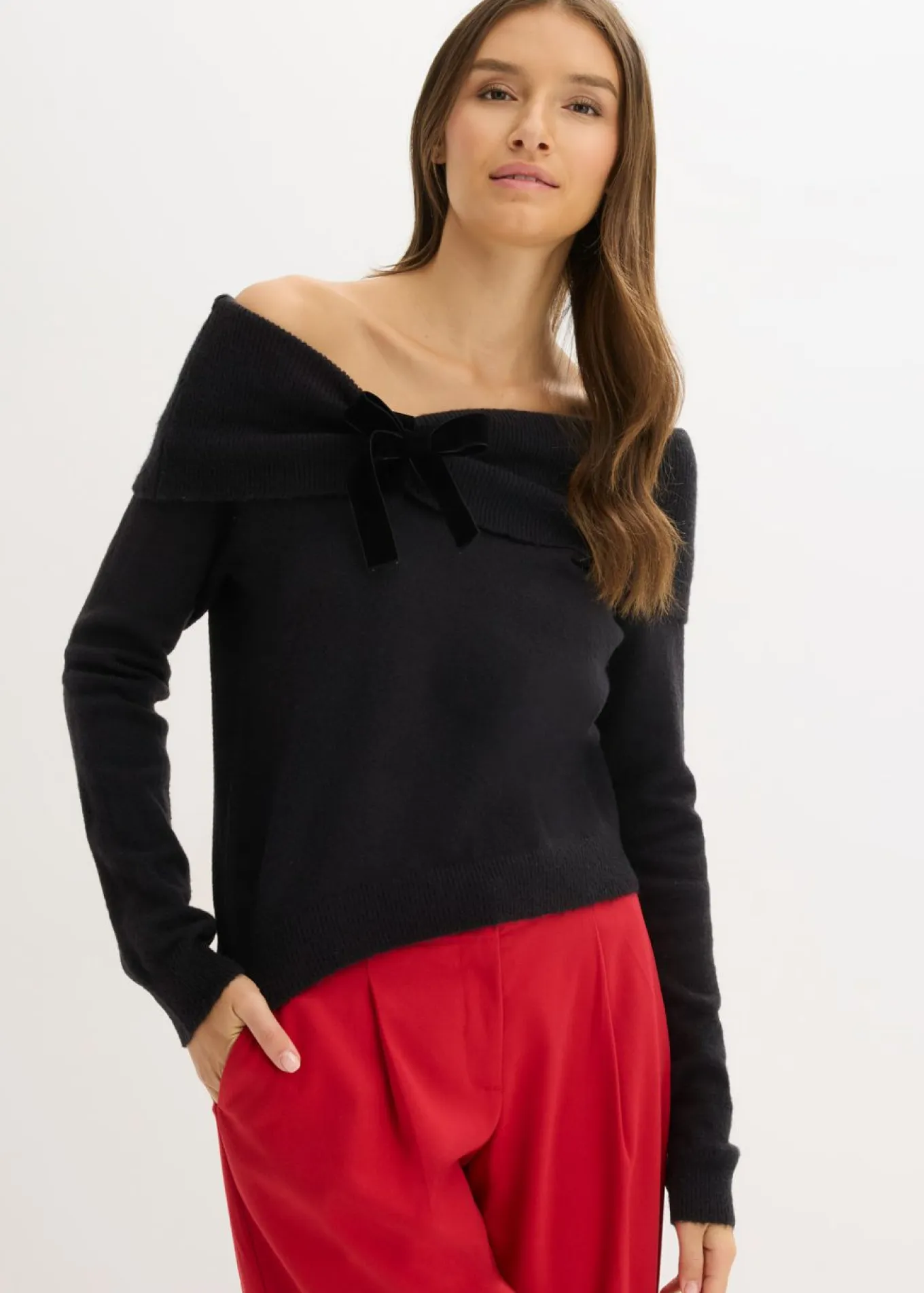 Jersey holgado con escote bañera