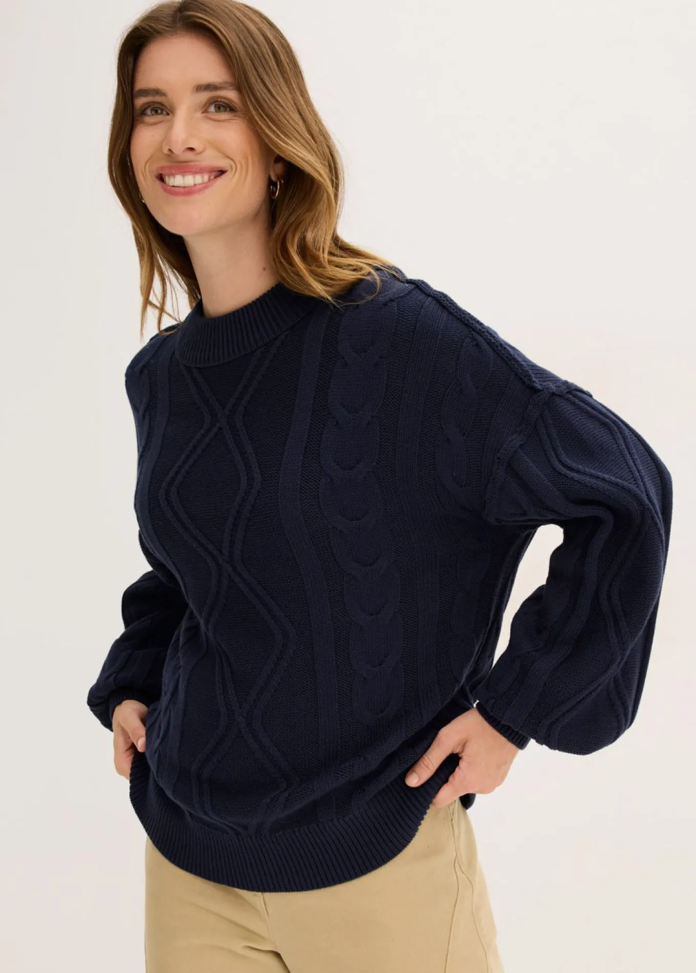 Jersey holgado con patrón trenzado