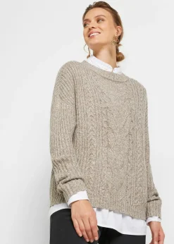 Jersey holgado con patrón trenzado