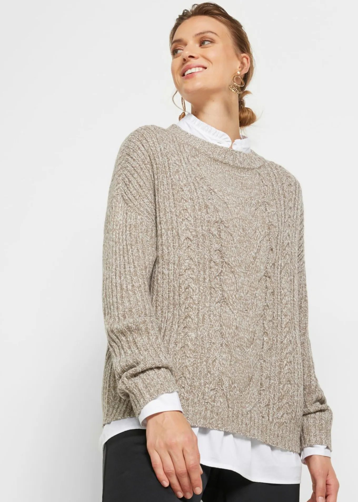 Jersey holgado con patrón trenzado