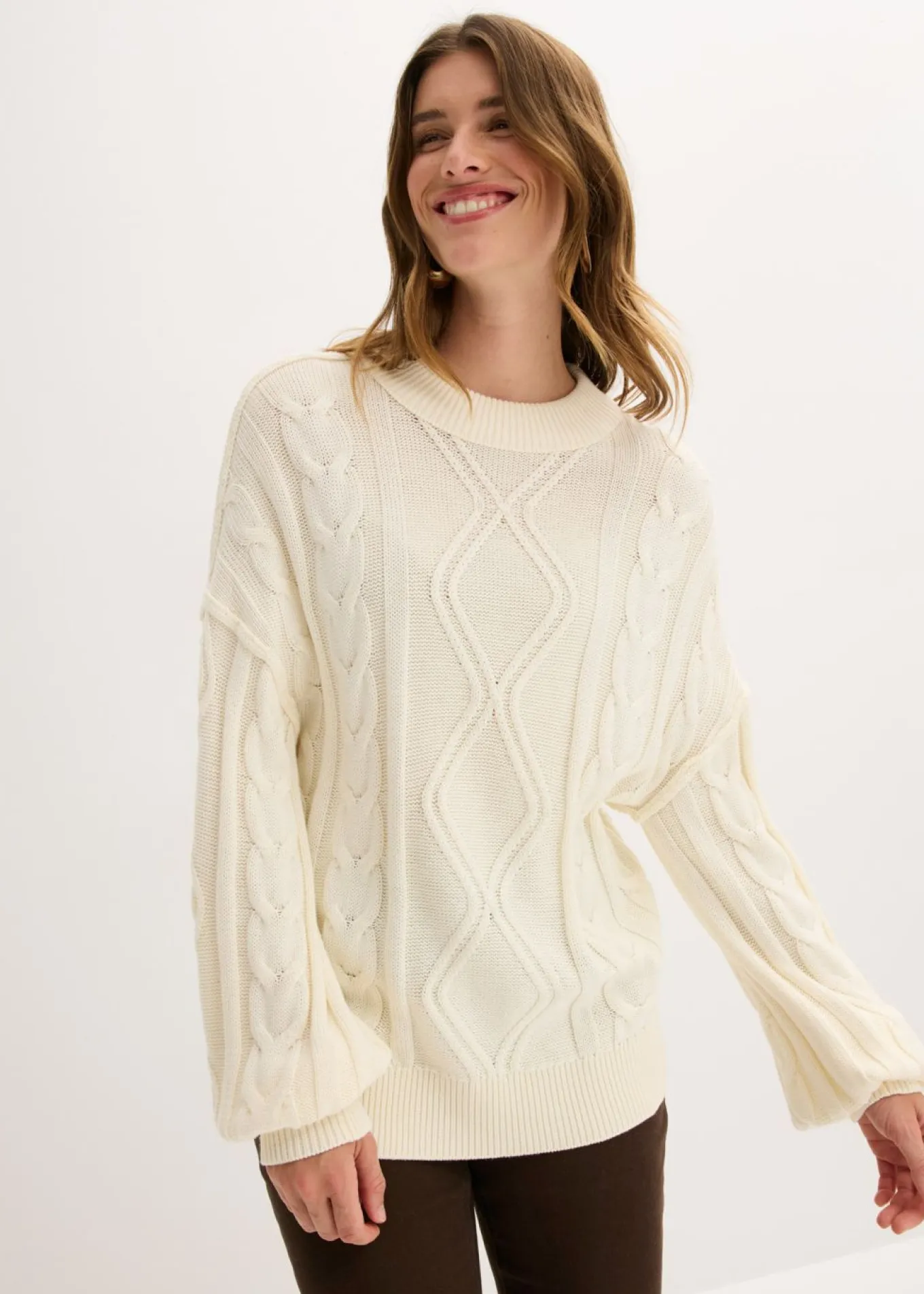 Jersey holgado con patrón trenzado