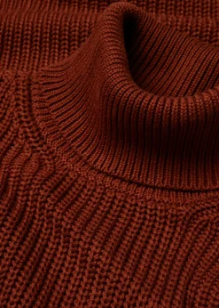 Jersey holgado de cuello vuelto de mezcla de algodón