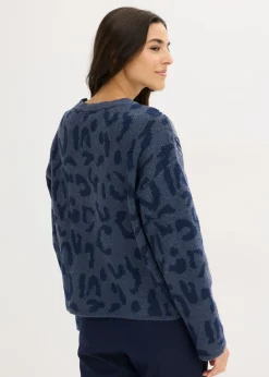 Jersey holgado de jacquard con lentejuelas