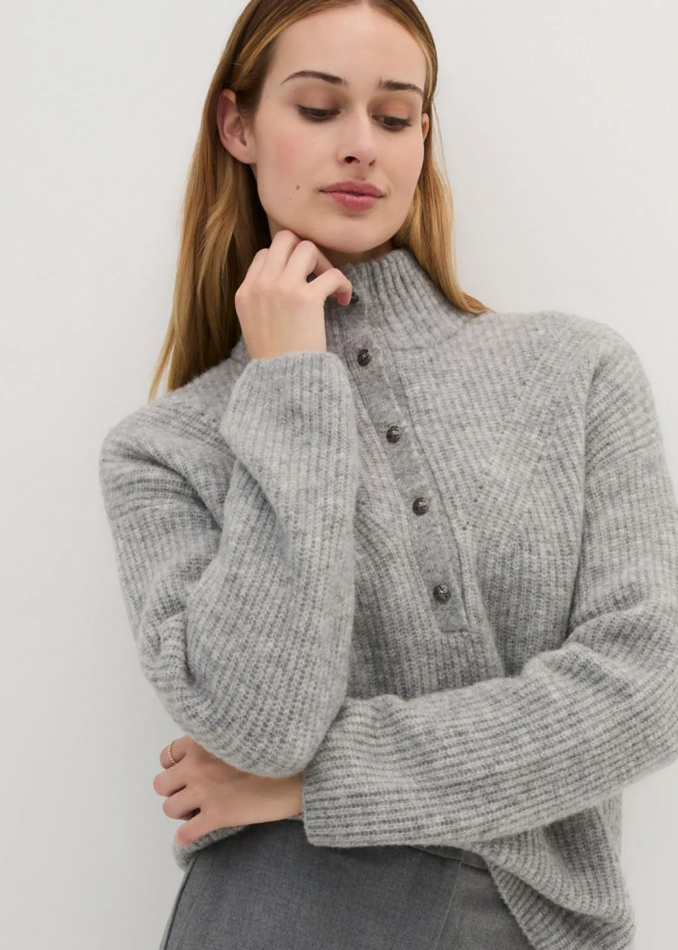 Jersey holgado de lana con alpaca