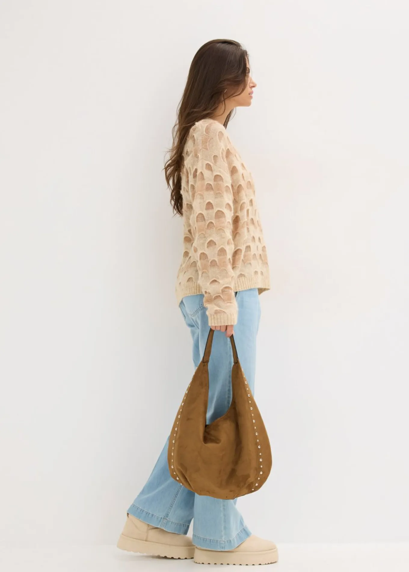 Jersey holgado suave con lana y alpaca