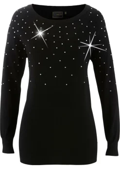 Jersey largo con piedras brillantes