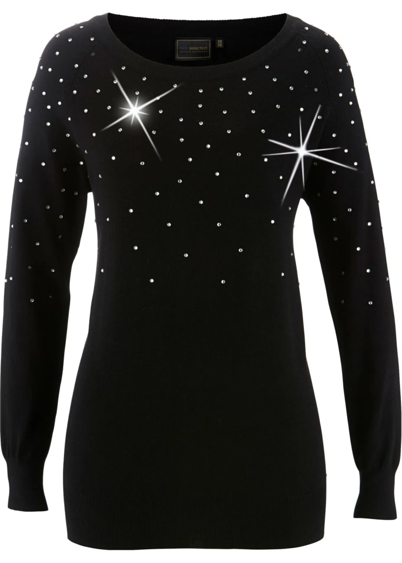 Jersey largo con piedras brillantes
