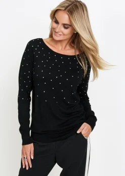 Jersey largo con piedras brillantes