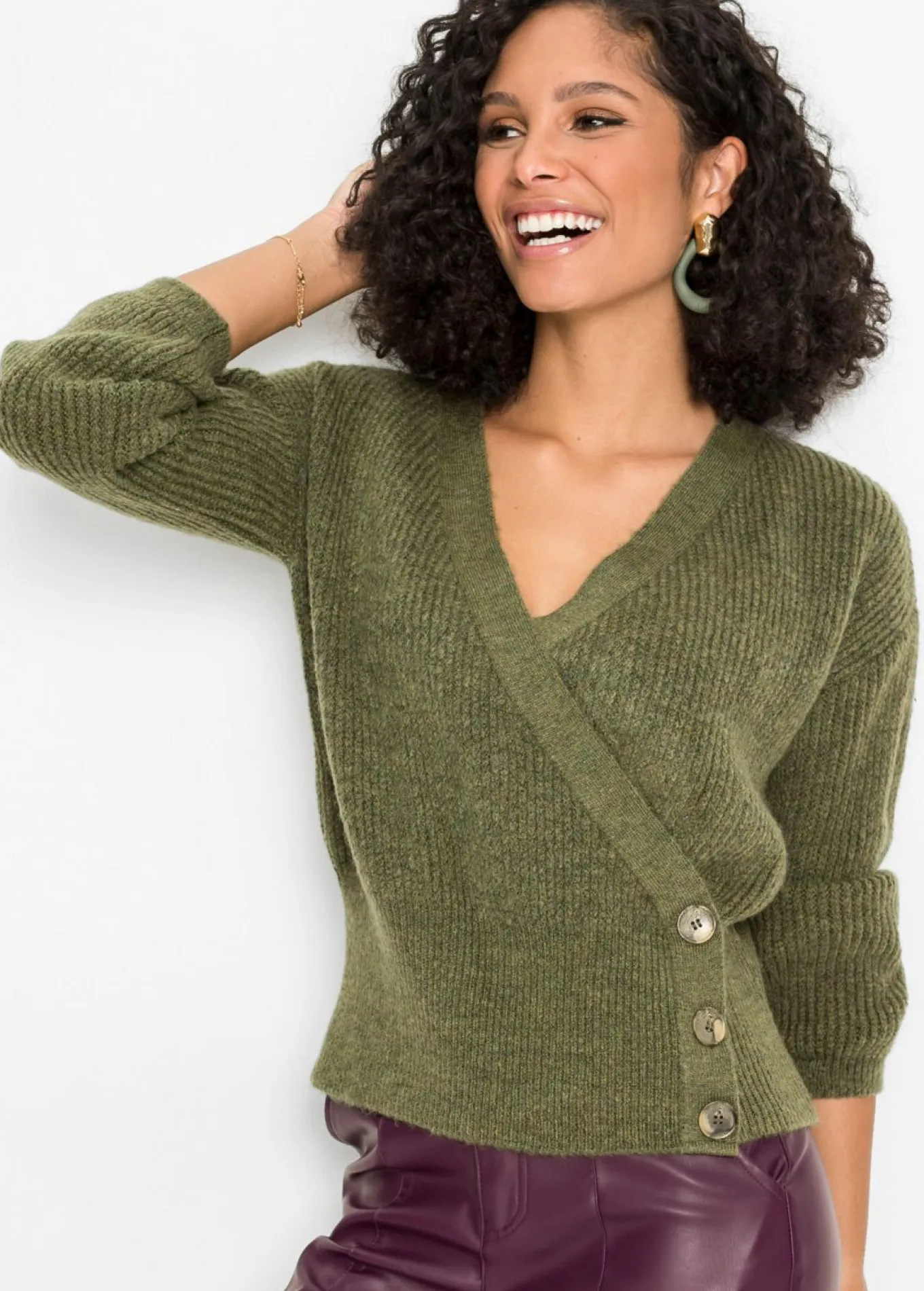Jersey oversize con aspecto cruzado
