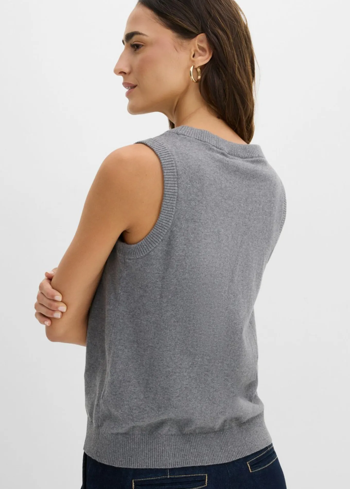 Jersey sin mangas de algodón orgánico puro
