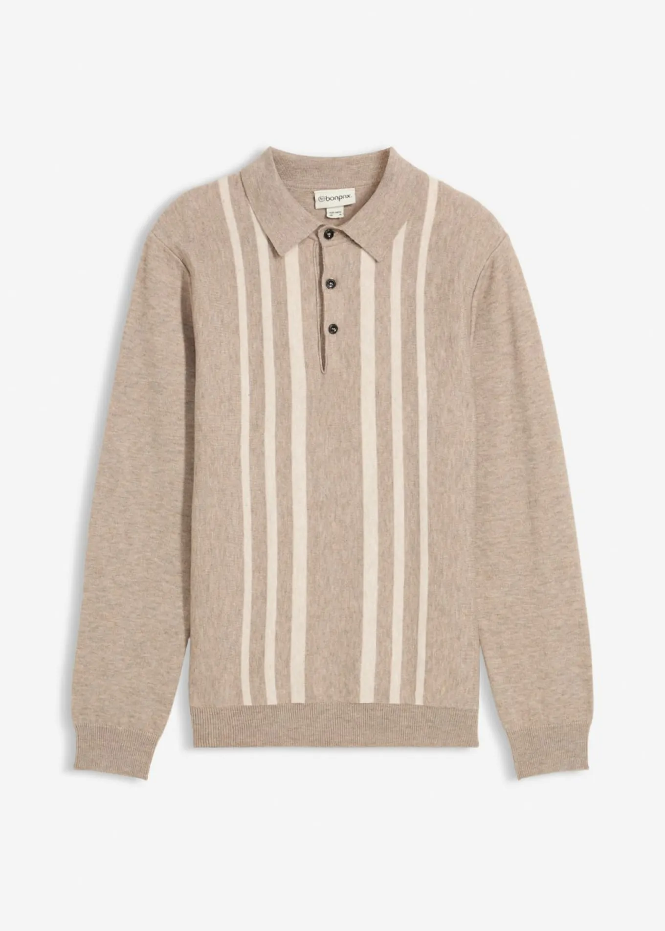Jersey tipo polo de punto fino con corte ajustado