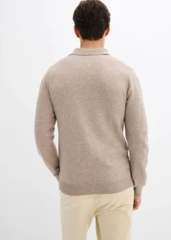 Jersey tipo polo de punto fino con corte ajustado