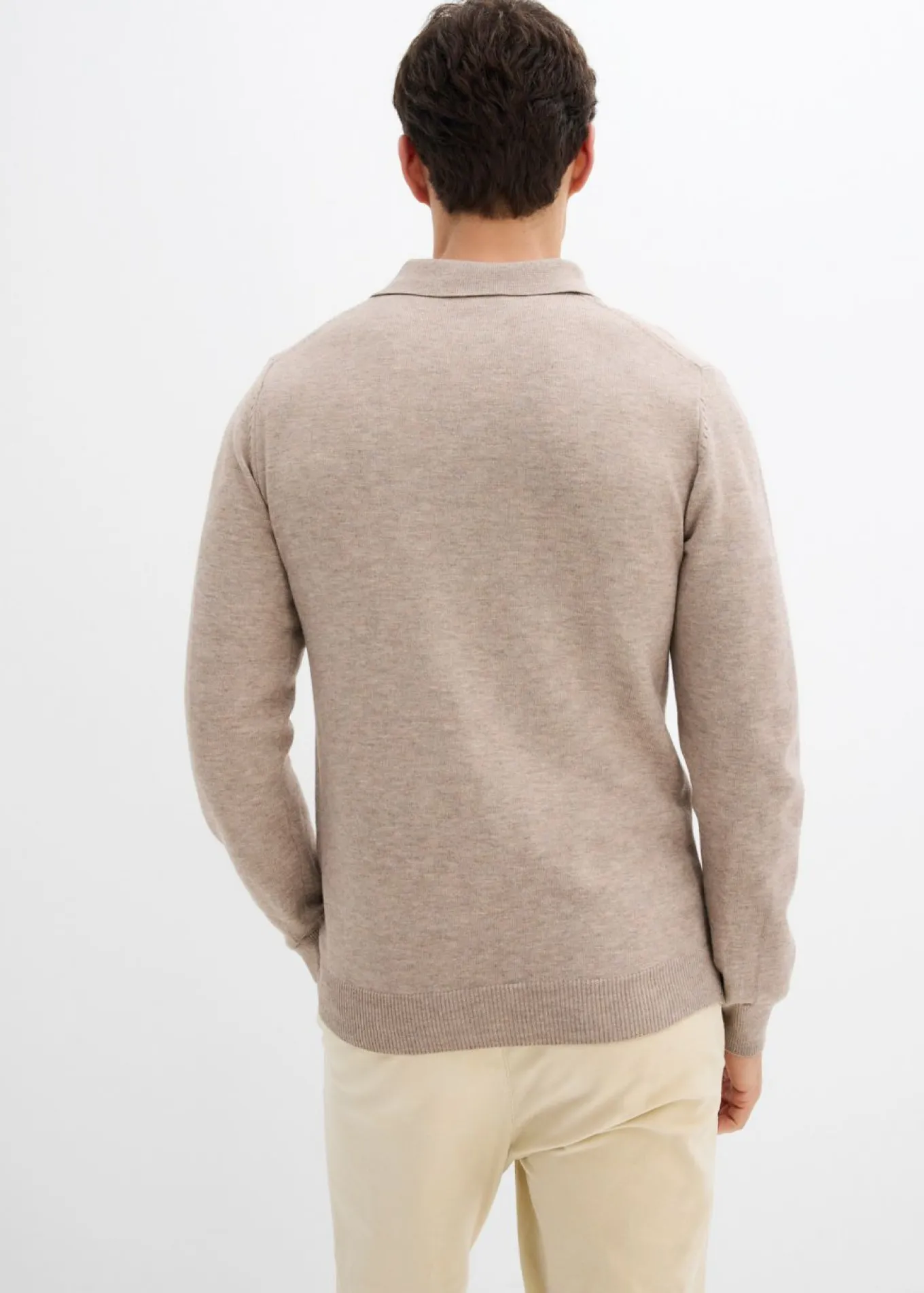 Jersey tipo polo de punto fino con corte ajustado