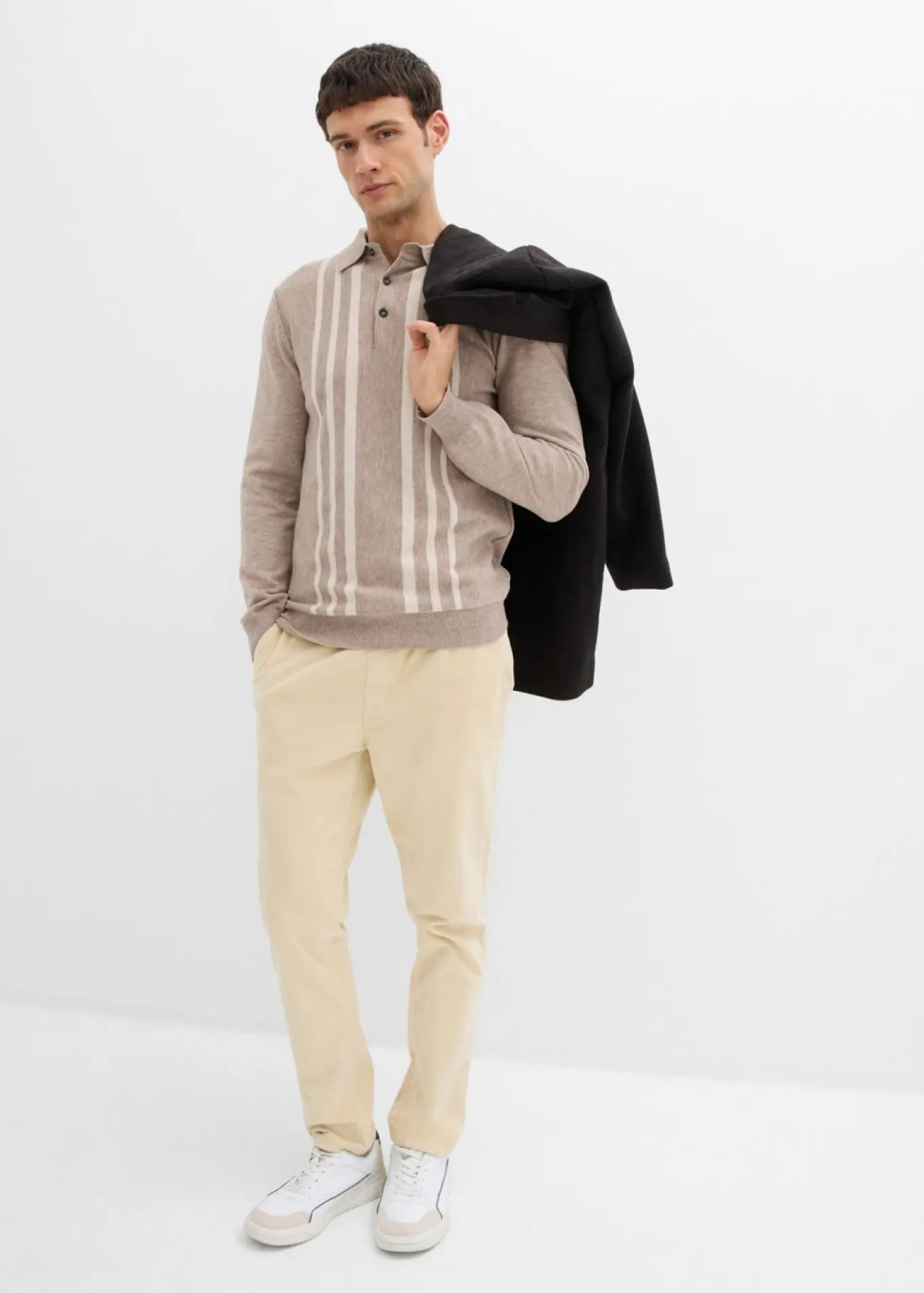 Jersey tipo polo de punto fino con corte ajustado