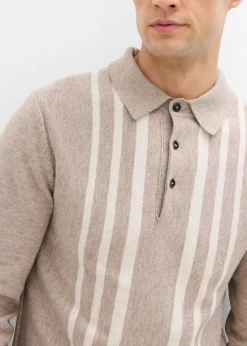 Jersey tipo polo de punto fino con corte ajustado