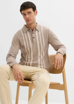 Jersey tipo polo de punto fino con corte ajustado