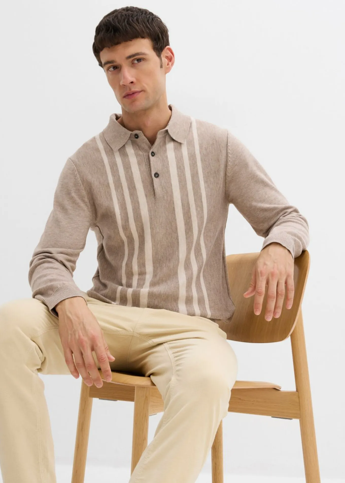 Jersey tipo polo de punto fino con corte ajustado