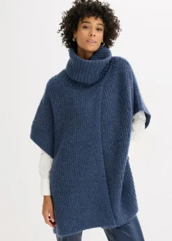 Jersey tipo poncho con mezcla de lana