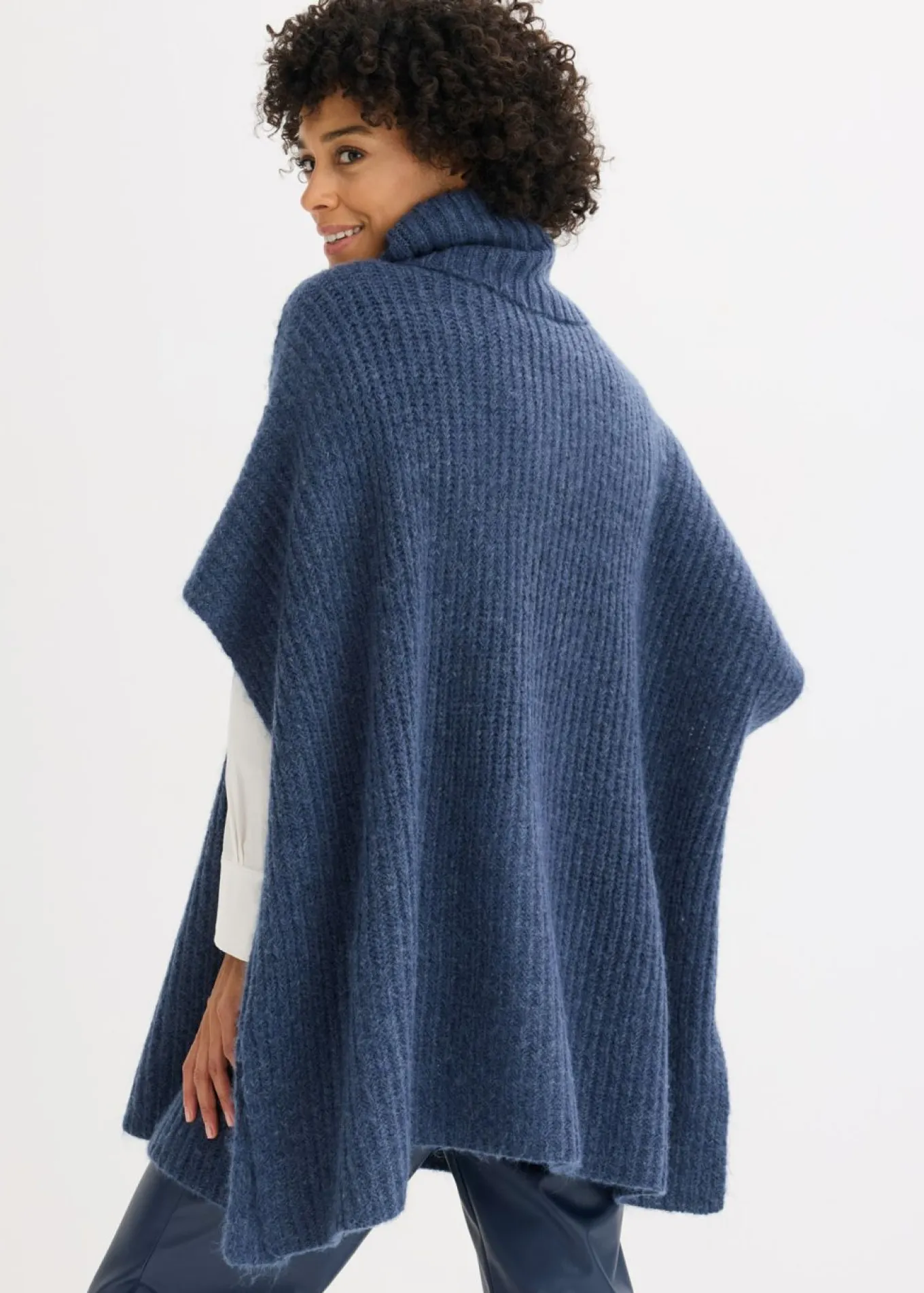 Jersey tipo poncho con mezcla de lana
