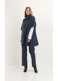 Jersey tipo poncho con mezcla de lana