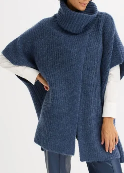 Jersey tipo poncho con mezcla de lana