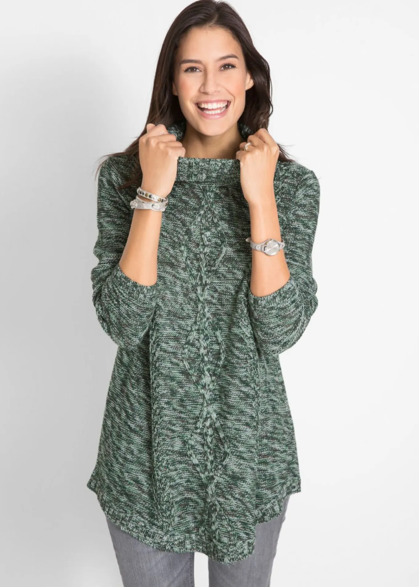 Jersey tipo poncho de manga larga