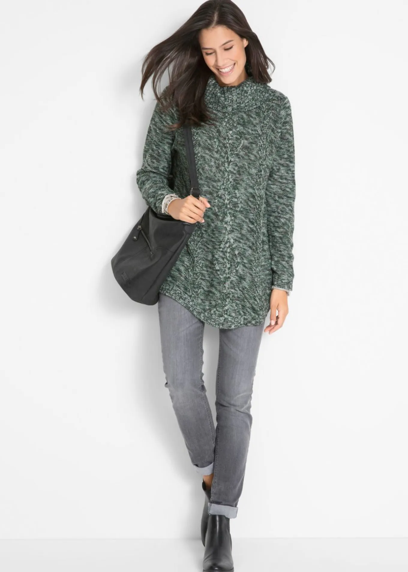 Jersey tipo poncho de manga larga