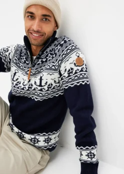 Jersey troyer con patrón nórdico