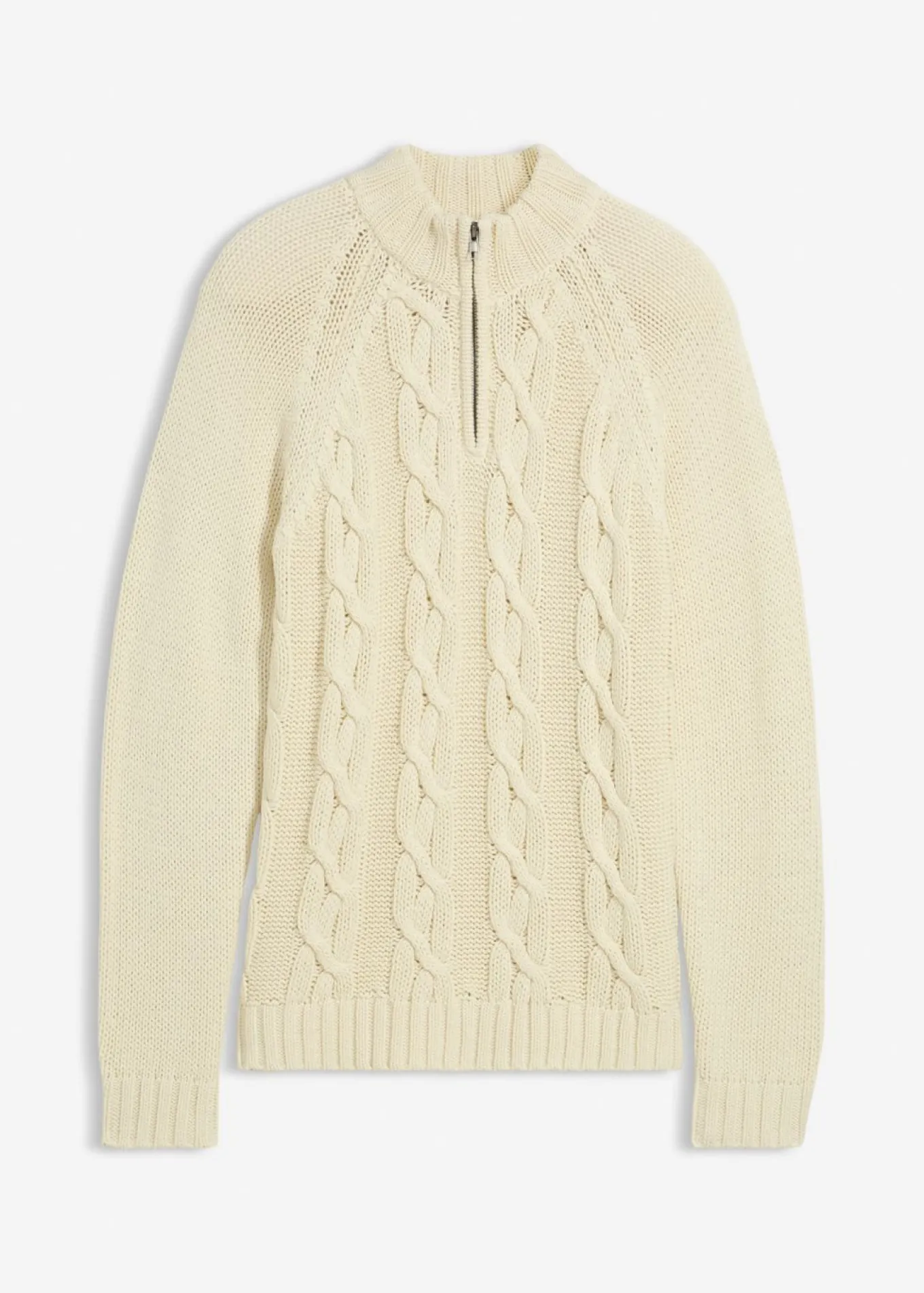 Jersey troyer de punto grueso con diseño trenzado, en suave mezcla de algodón