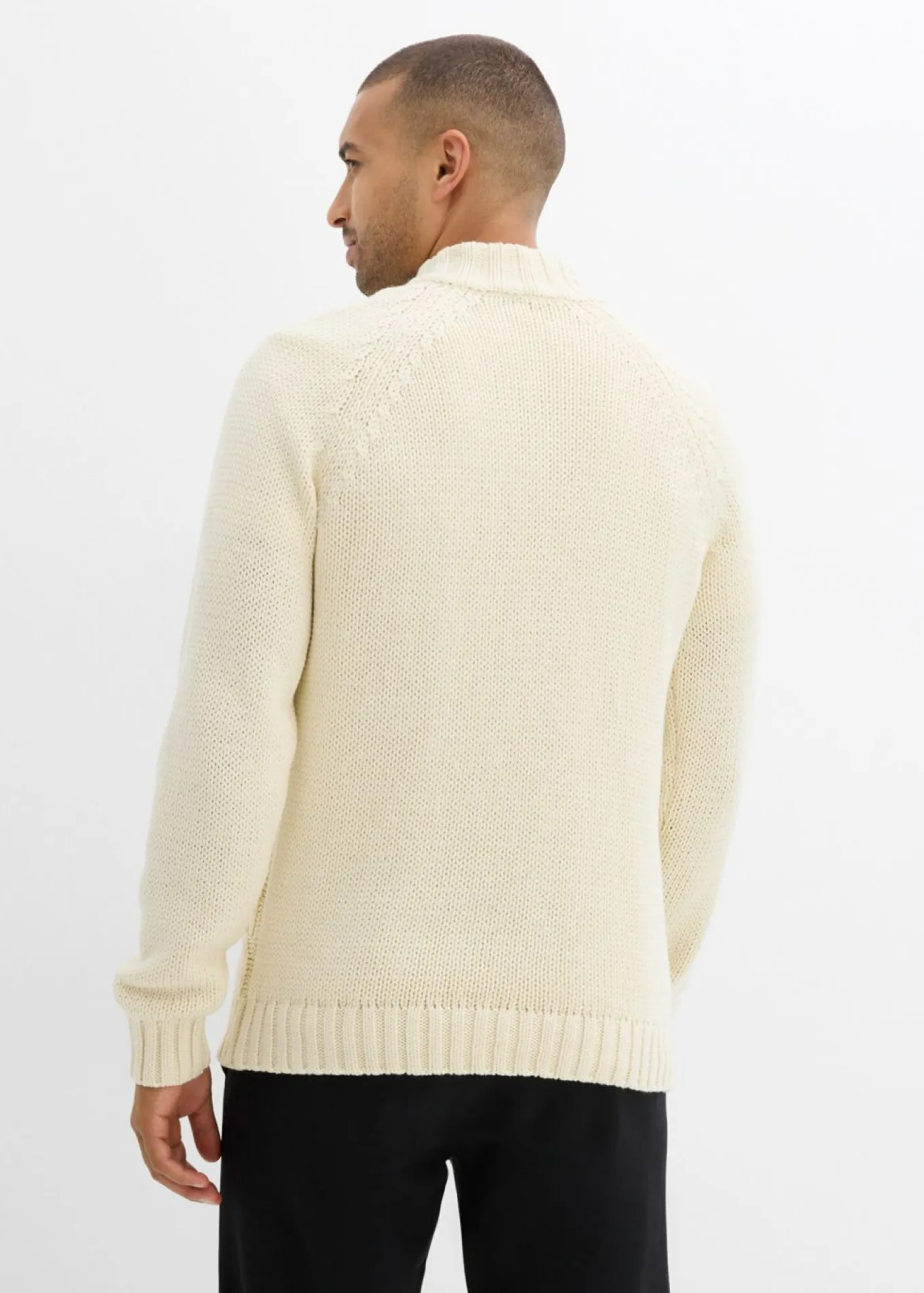 Jersey troyer de punto grueso con diseño trenzado, en suave mezcla de algodón