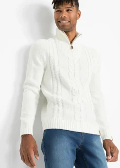 Jersey troyer de punto grueso y patrón trenzado