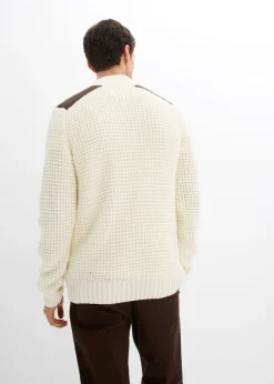 Jersey troyer de punto grueso con inserto de malla
