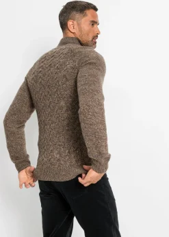Jersey troyer de punto trenzado con contenido de lana
