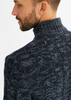 Jersey troyer jaspeado con patrón trenzado