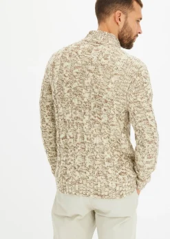 Jersey troyer jaspeado con patrón trenzado