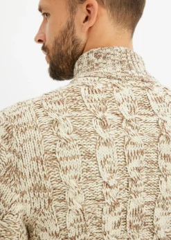 Jersey troyer jaspeado con patrón trenzado