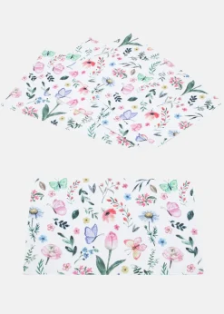 Juego de manteles con estampado de flores (4 unidades)